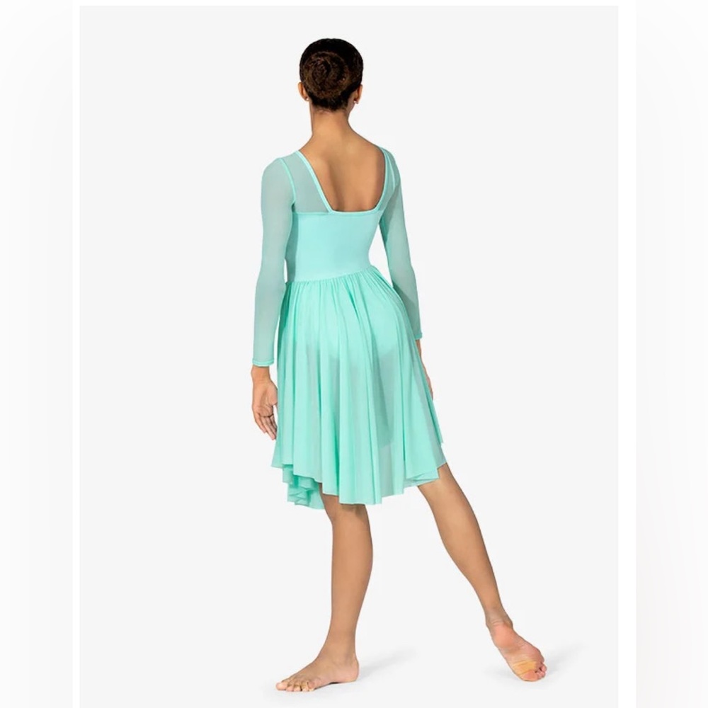 Elisse Discount Dance Lyrical Ballet costume, aqua teal green, performance - Picture 3 of 8